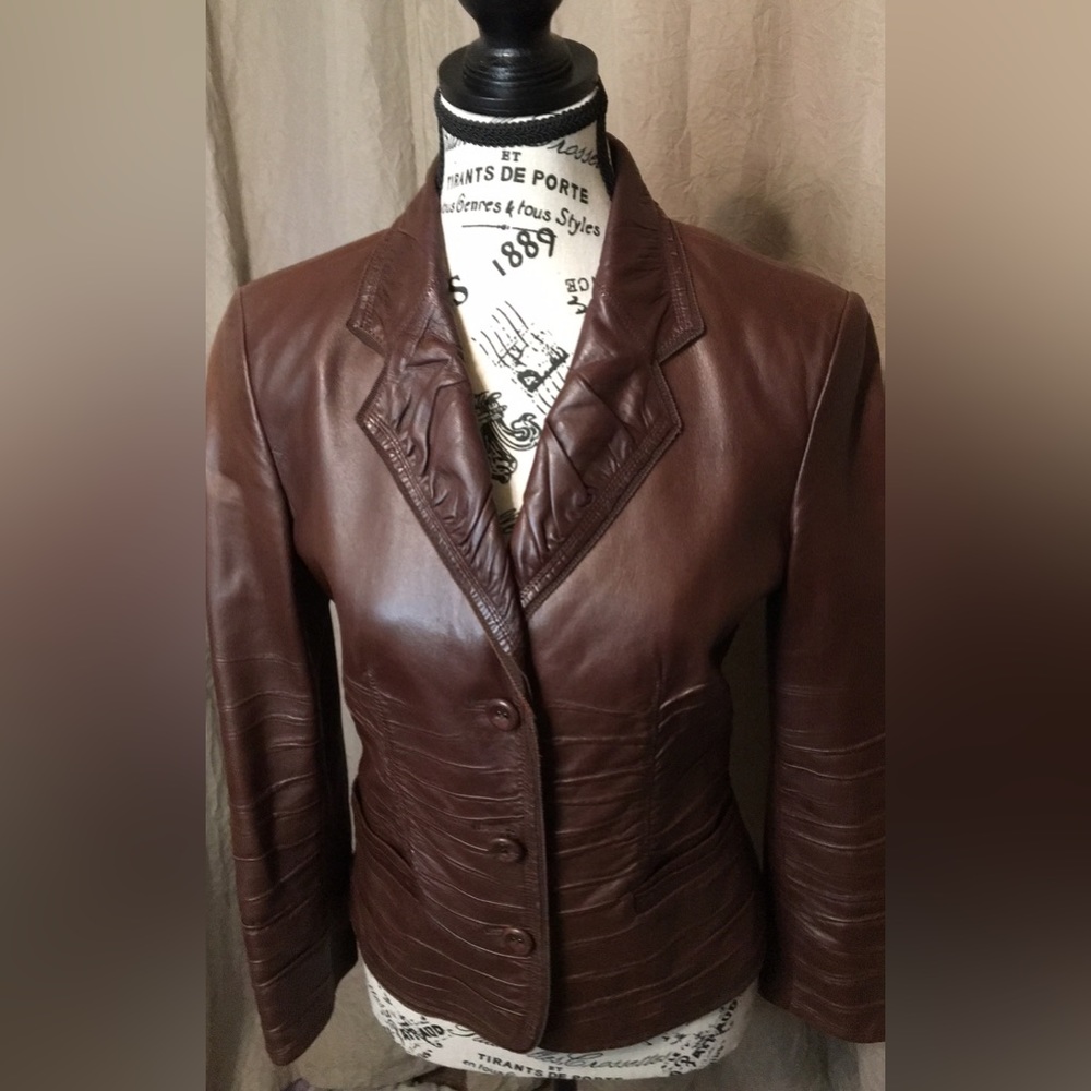 Prada soft brown leather jacket